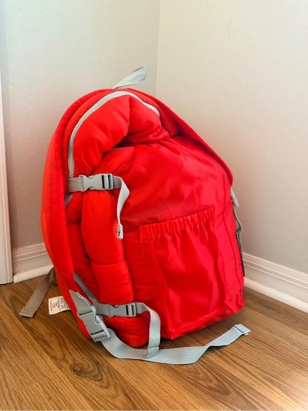Kids Sleeping Bag & Backpack - Fiery Red / Sherpa Interior by Mimish